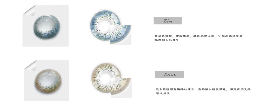 棱镜系列彩色隐形眼镜镜片展示